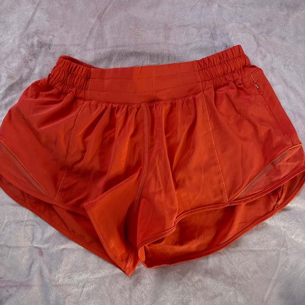 Lululemon Athletica Orange Athletic Shorts Lightweight Elastic Waist